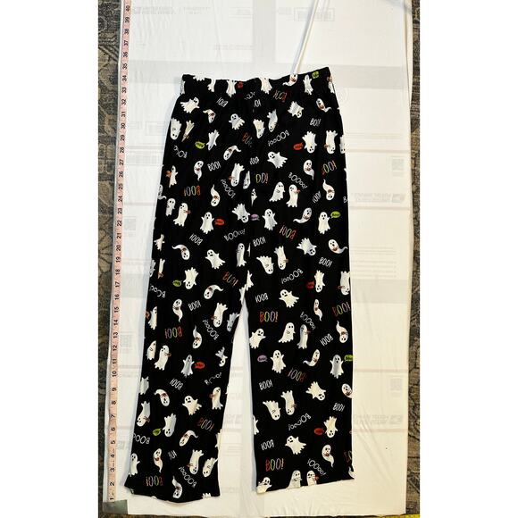 Kids Halloween Pajama Pants Ghost Print Size L (10-12) Black Boo Flame Resistant - Picture 6 of 6